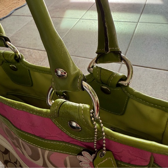 Coach Bleecker Tote F14726 Y2K Daisy Multicolor Patchwork Jacquard Leather - Picture 12 of 13